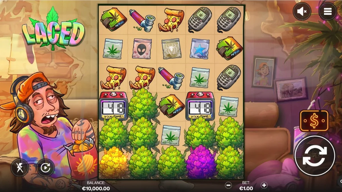 Tampilan antarmuka mobile slot Laced dengan tema santai