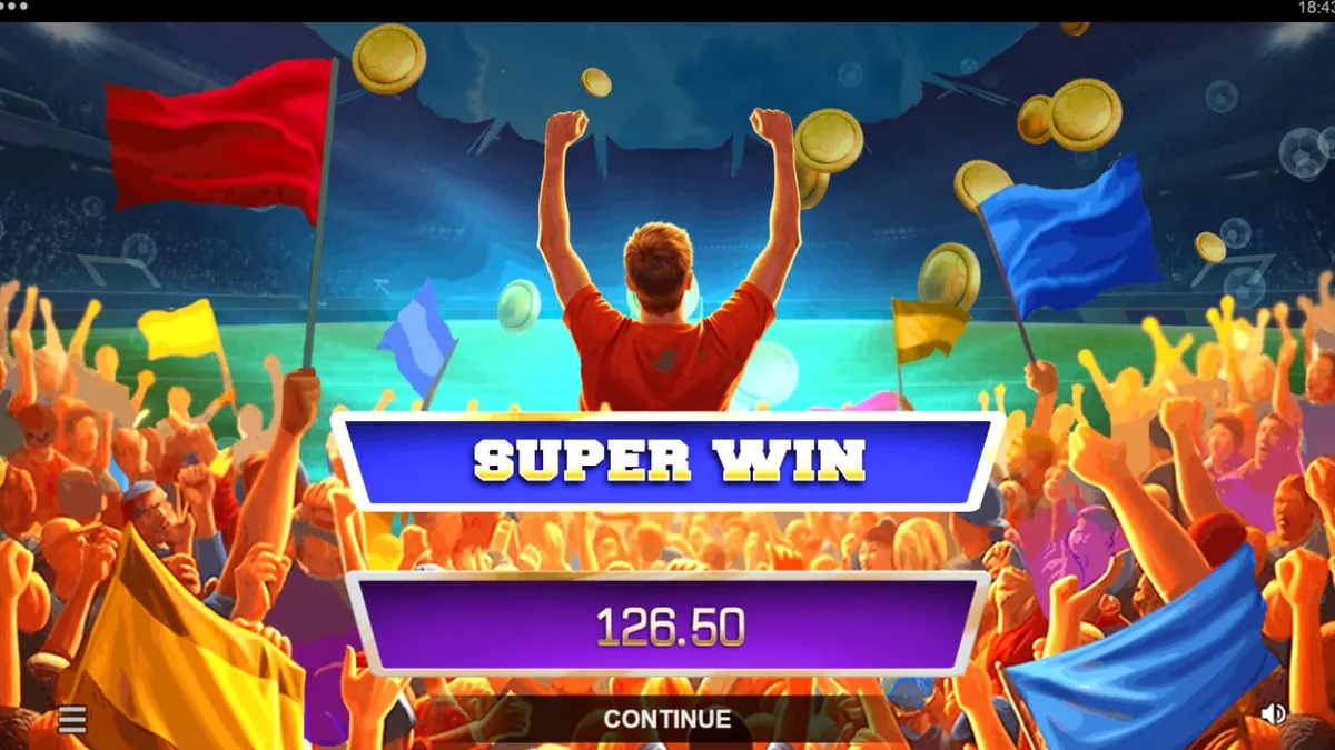 Tampilan visual lapangan sepak bola dalam slot Ultimate Goal Blitz